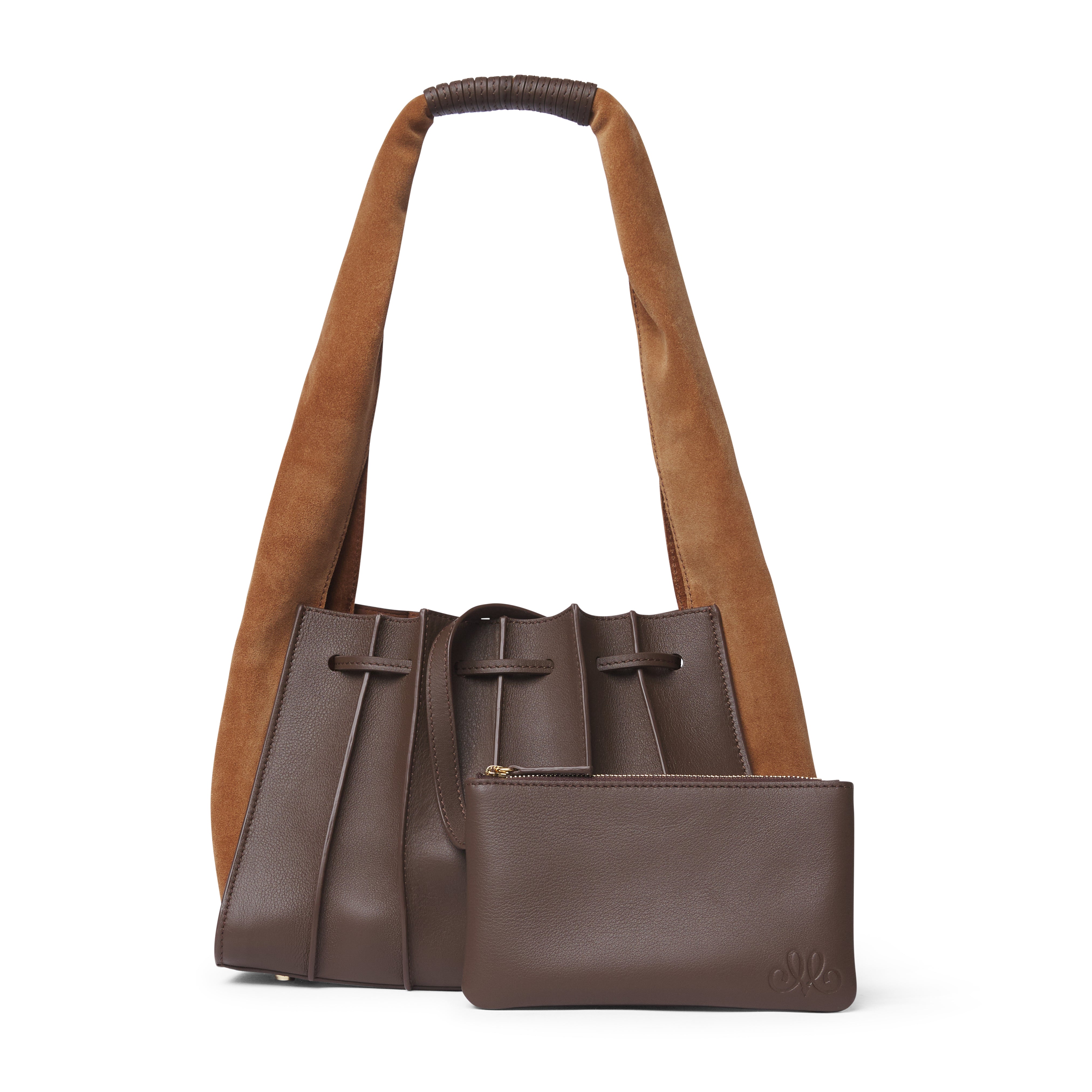 Bolso Tablao Mini Dust Glaze con cartera de piel a juego, diseño tipo saco artesanal – Maese Place