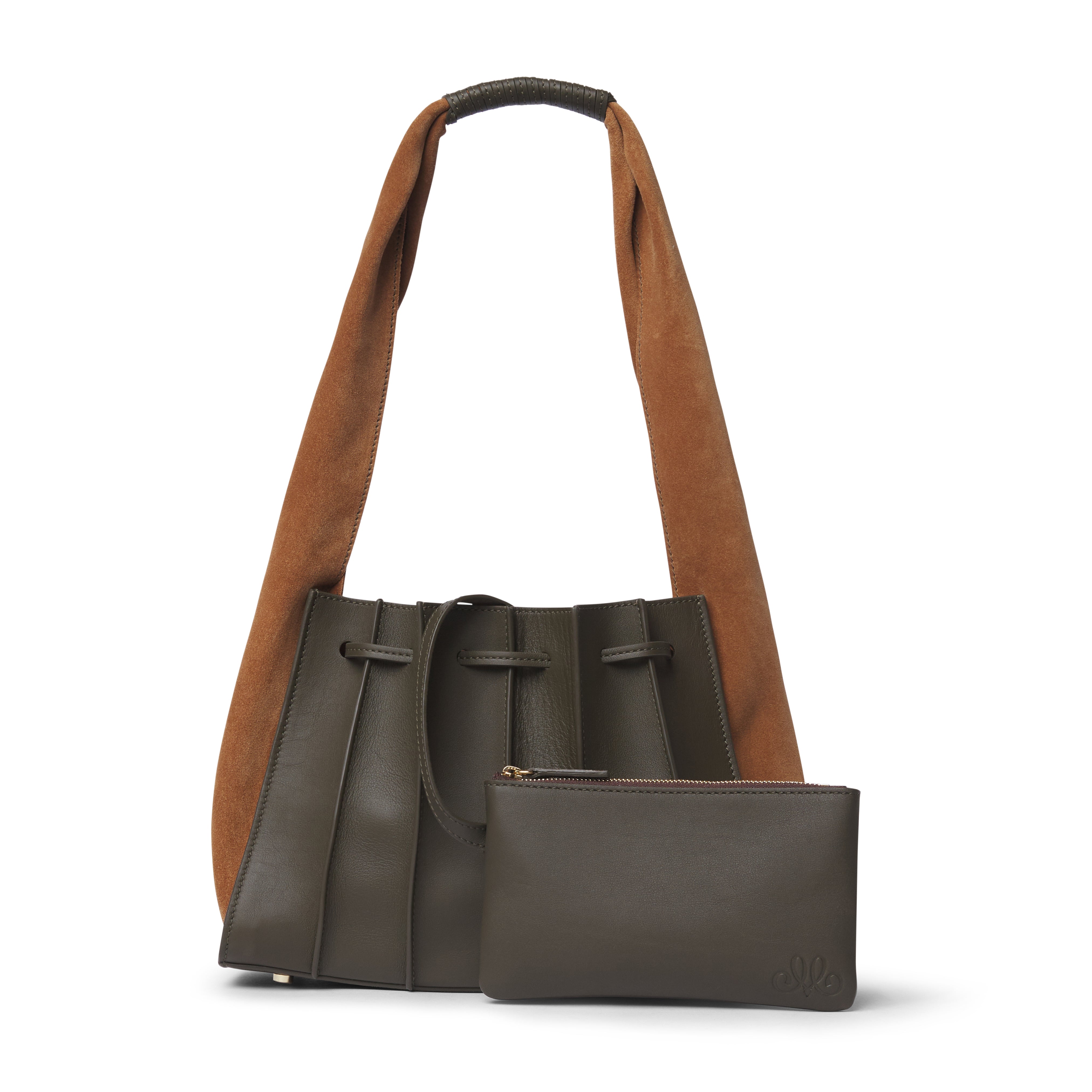 Bolso Tablao Mini Dust Glaze con cartera de piel a juego, diseño tipo saco artesanal – Maese Place