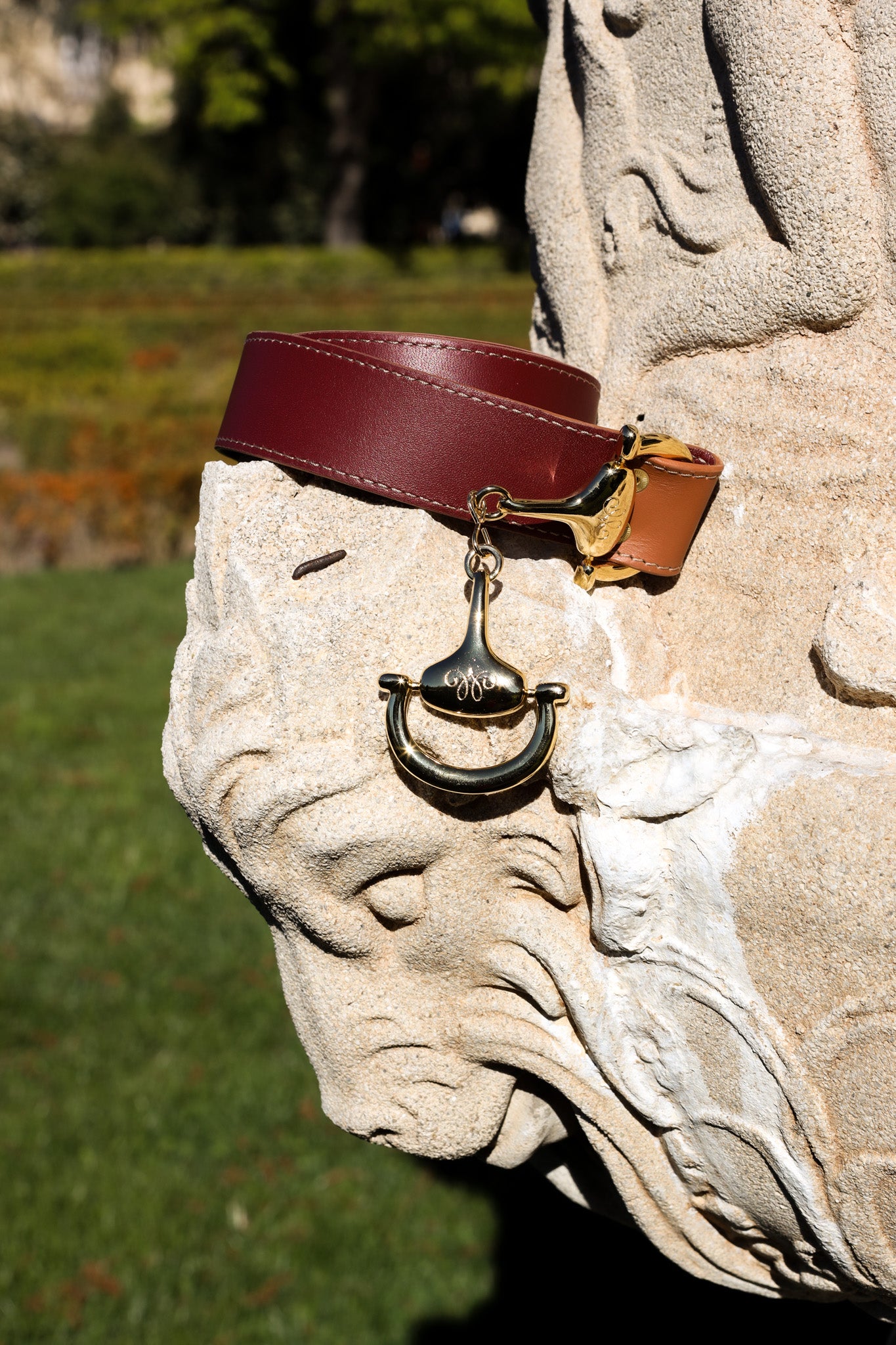 Ceinture grenat et caramel