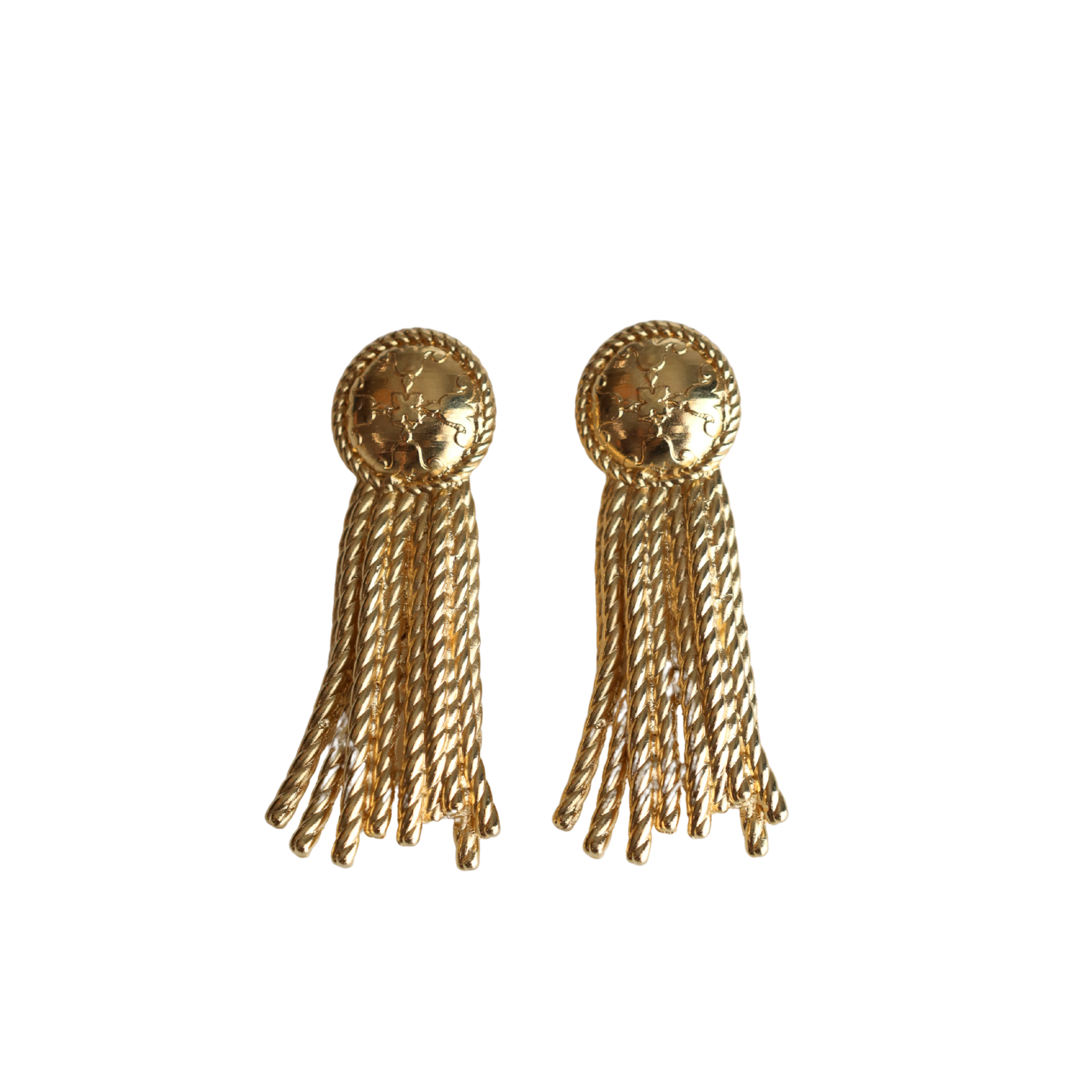 Bullfighter costume earrings, gold
