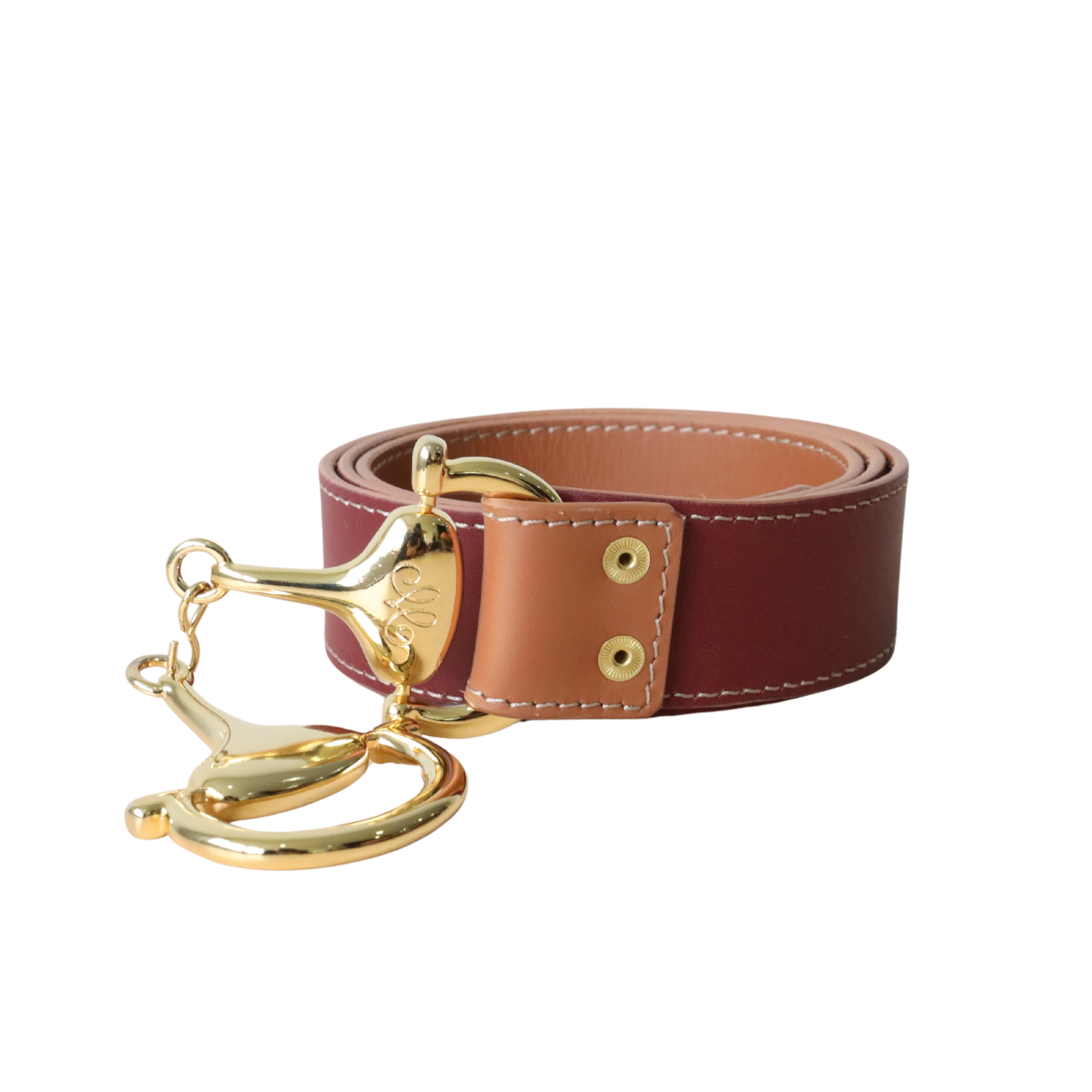 Ceinture grenat et caramel