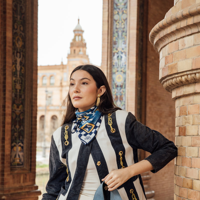 Foulard Cadix Bleu detalle