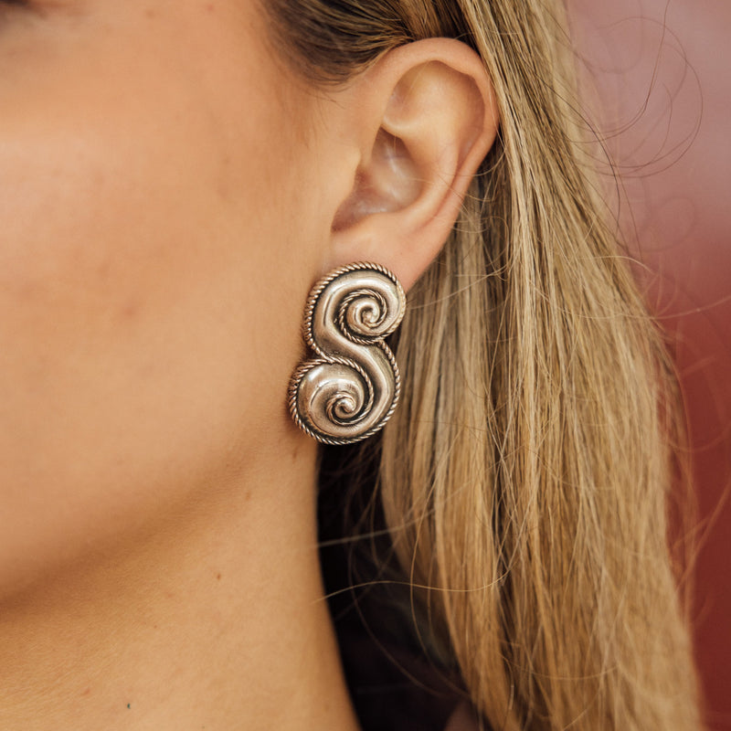 Pendientes Albero plata detalle