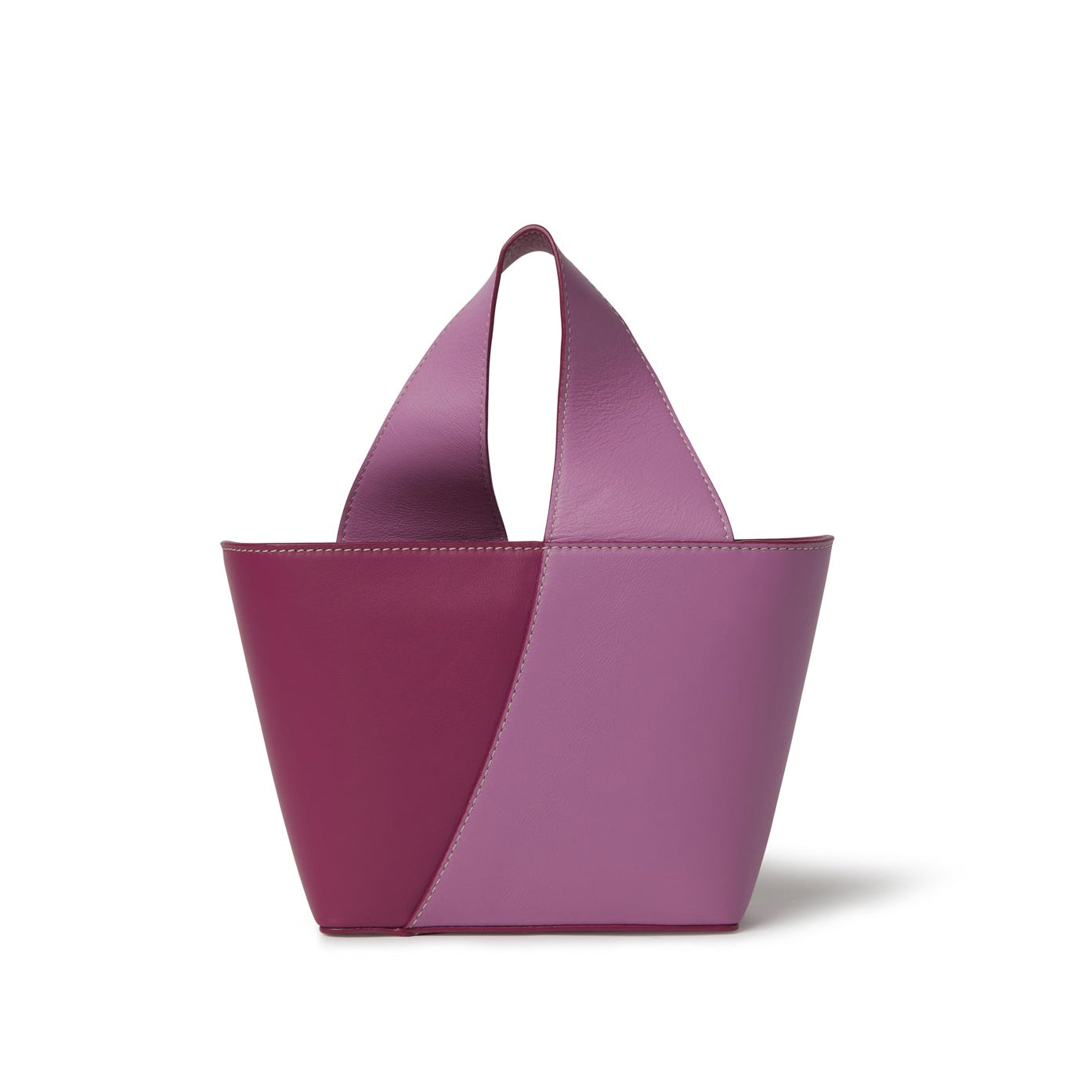 Bolso RODA DEGAS  de piel con asa reversible y contraste de dos tonos, Made in Spain.