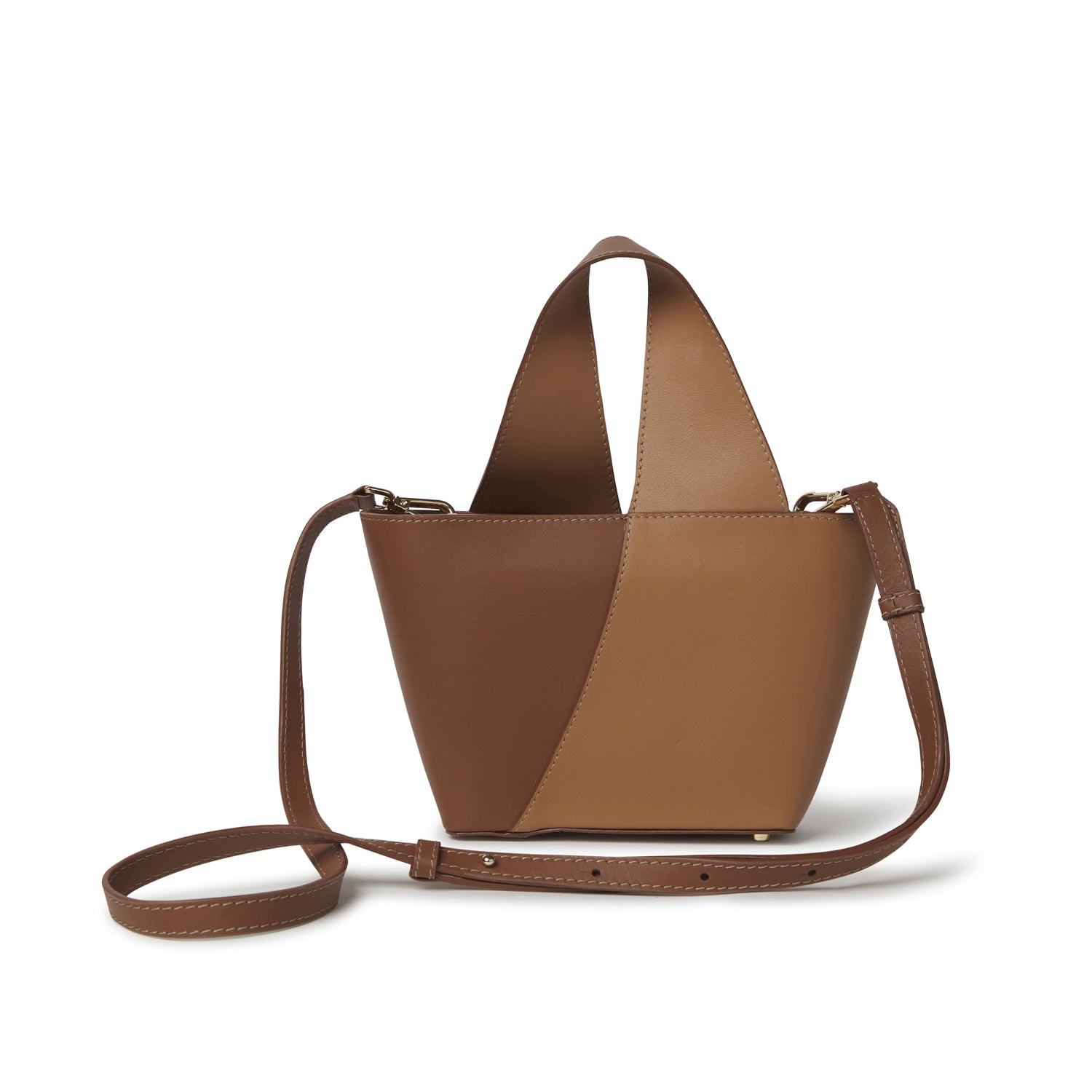 Bolso Roda Pissarro de piel vacuna artesanal en dos tonos con asa reversible y bandolera desmontable – Maese Place