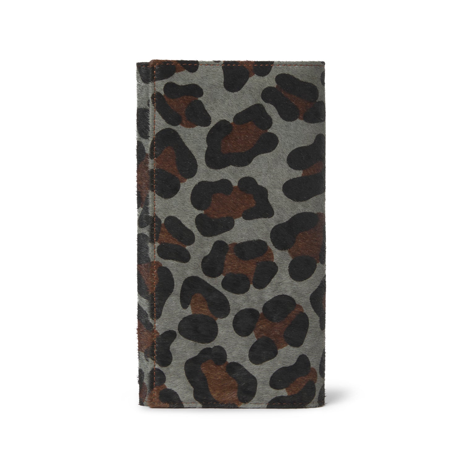 Cartera exclusiva en piel con estampado animal, artesanía española de alta gama para mujer elegante.